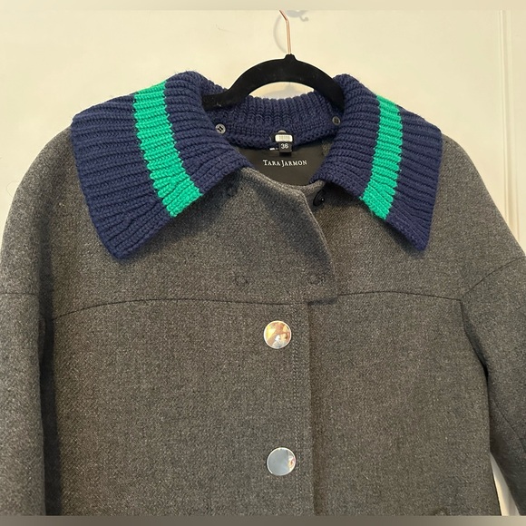 Tara Jarmon wool oversize Brianna coat w/ removable collar- 36 (FR)/4/6 (US) - Picture 5 of 15